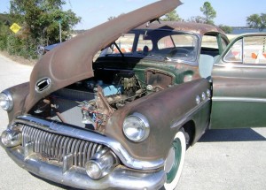 1951 Buick hood open left